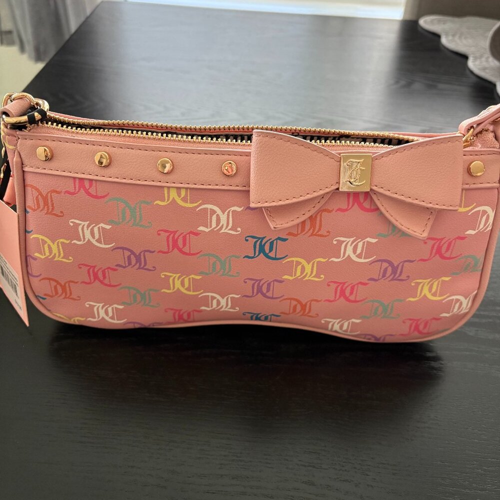 Juicy Couture Pink Logo Bow Shoulder Bag NWT Gold Hardware Y2K - Picture 2 of 7